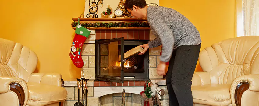 Rusted Metal Fireplace Restoration in Menlo Park, California